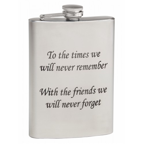 customised engraved hip flask in steel finish